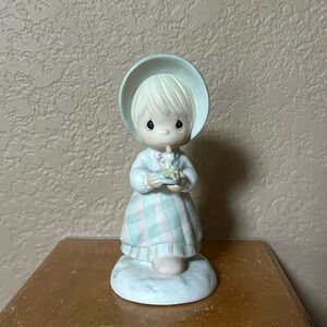 Precious Moments December Girl Figurine in Pastel Mint and Cream
